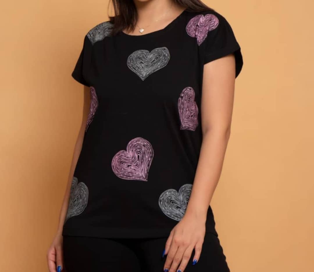 تیشرت نخ پنبه قلبی